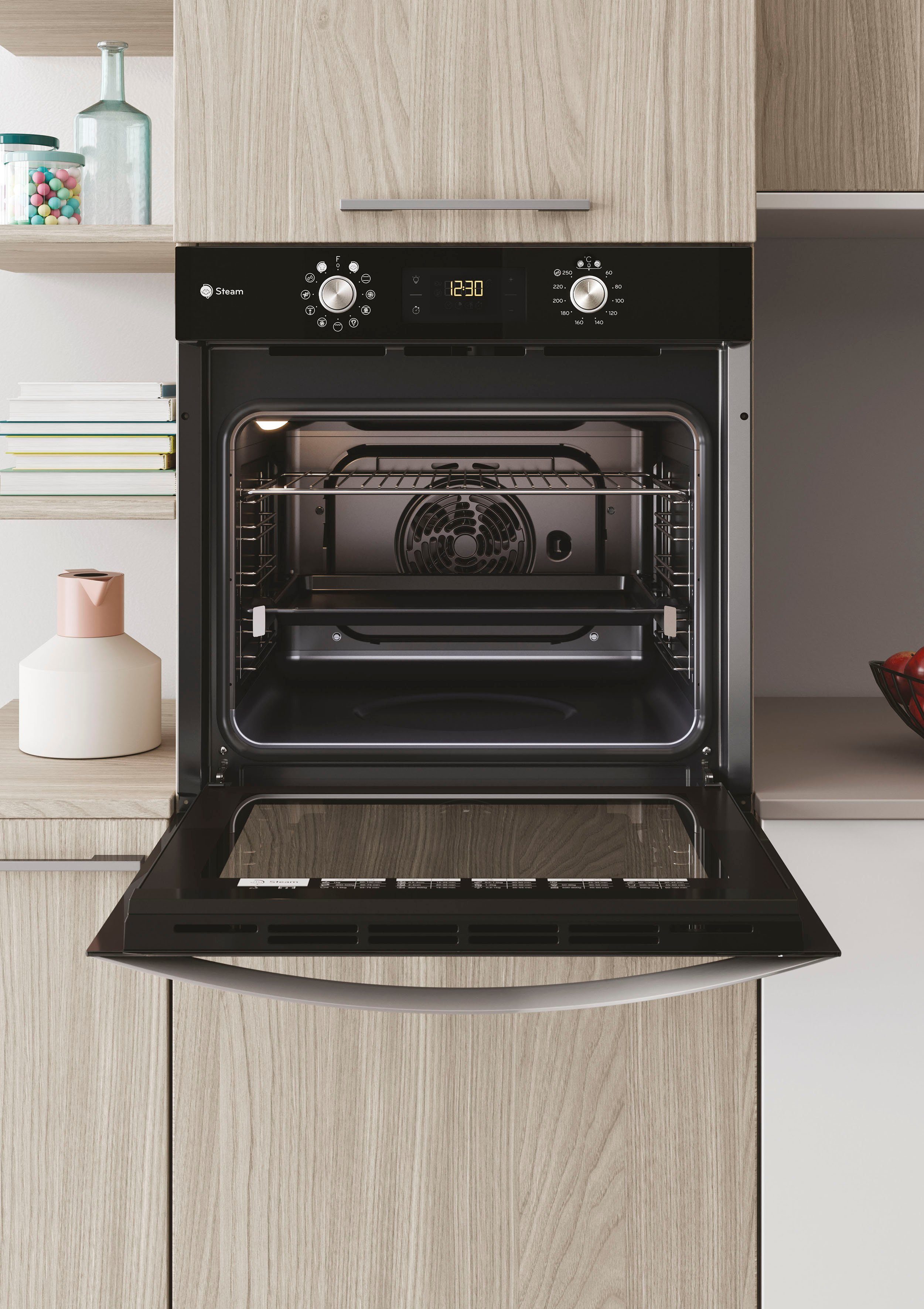 Privileg Einbaubackofen PBWK3 JH8S BLG, mit Backauszug, Hydrolyse, Dampffunktion