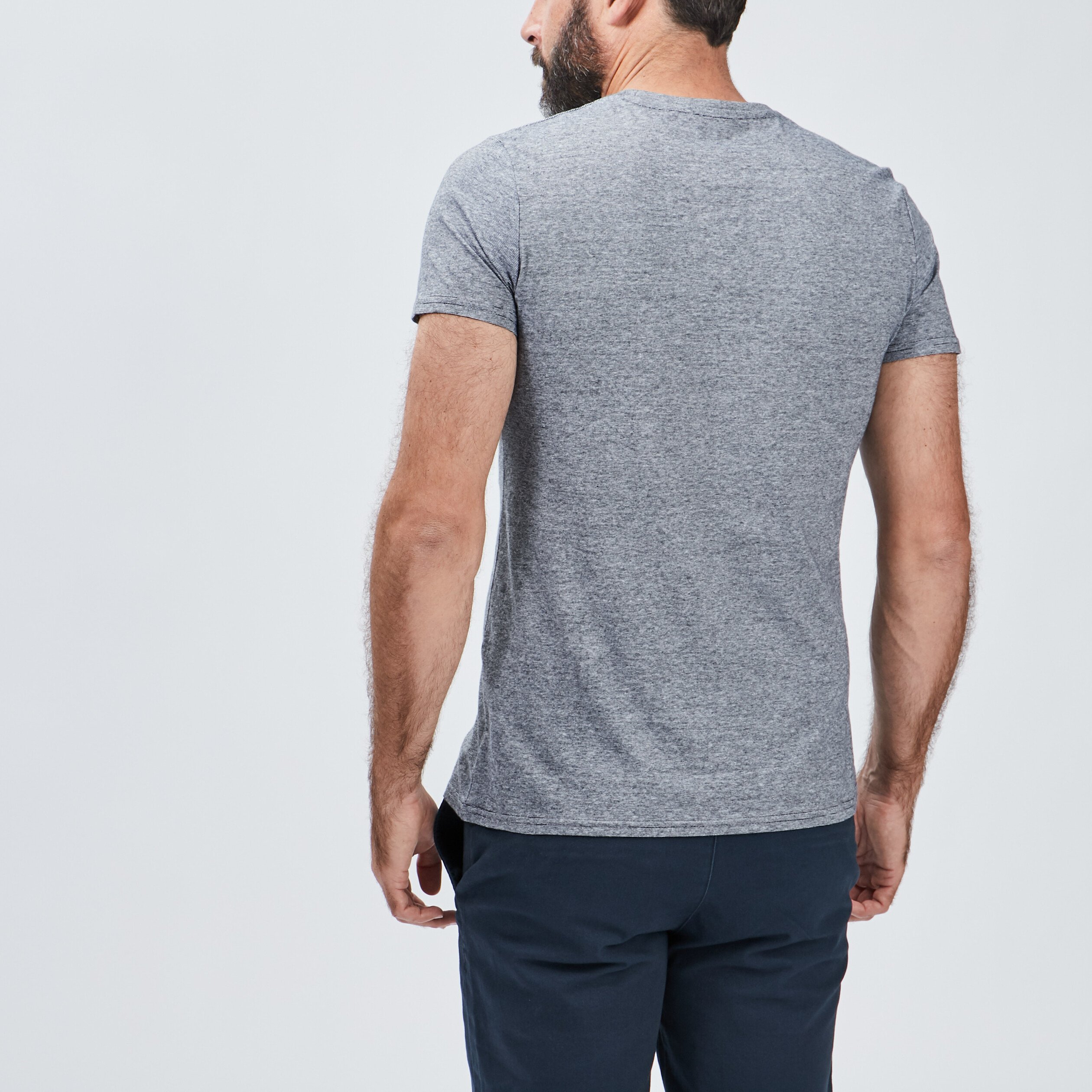 T-shirt coton manches courtes gris foncé homme | La Halle