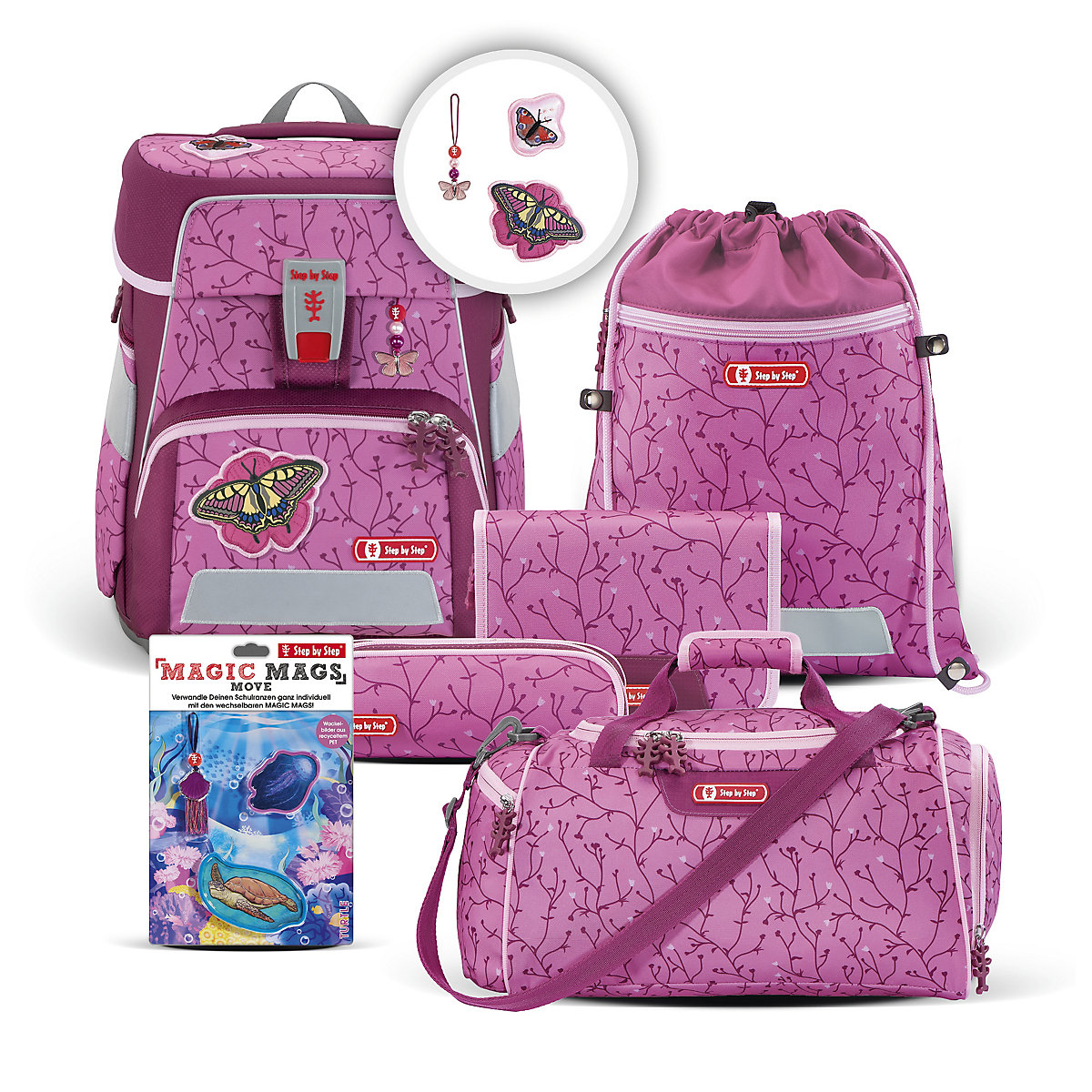 Ranzen-Set SPACE Aktions-Set „Butterfly Lina“ 7 Teile
