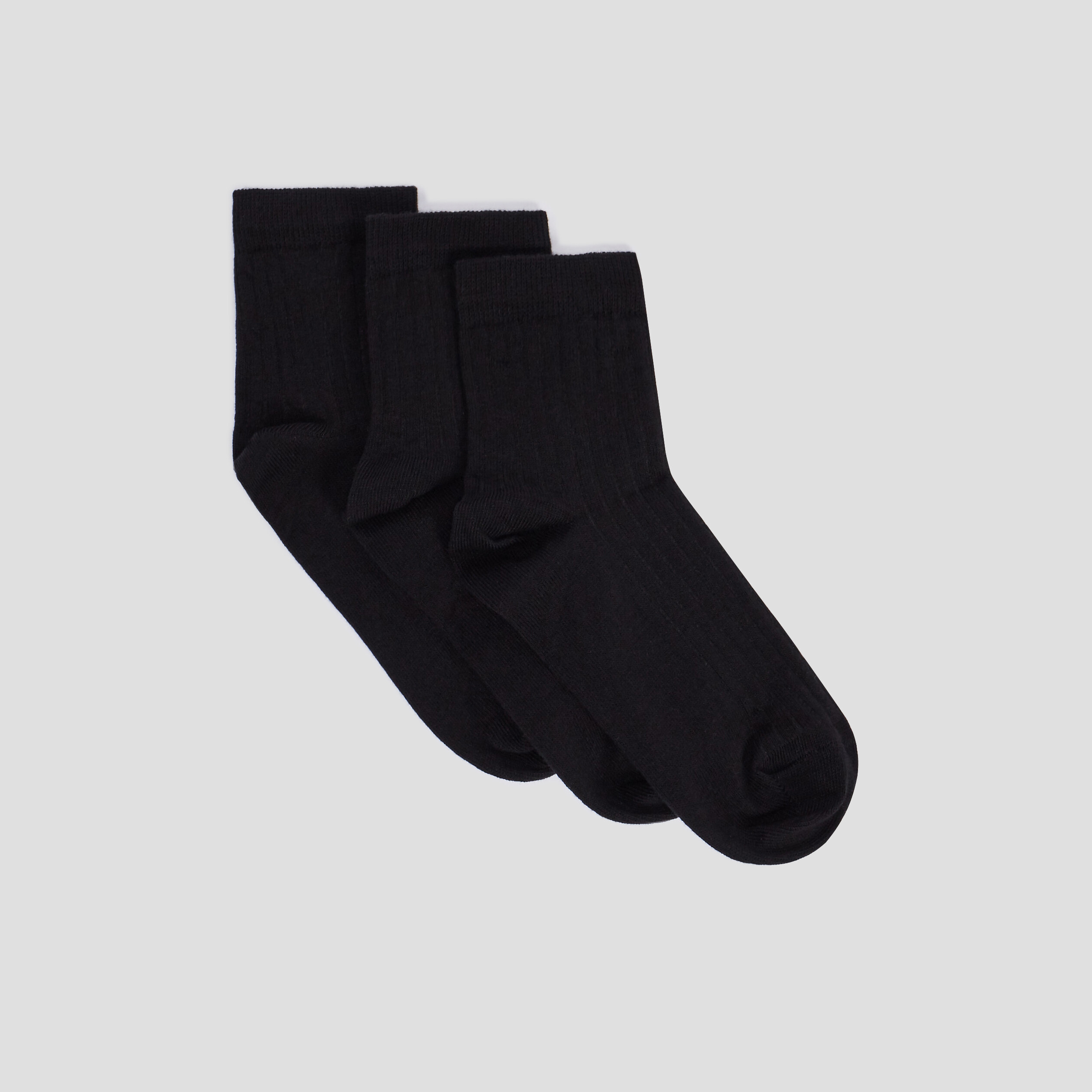 Lot 3 paires chaussettes noir femme | La Halle