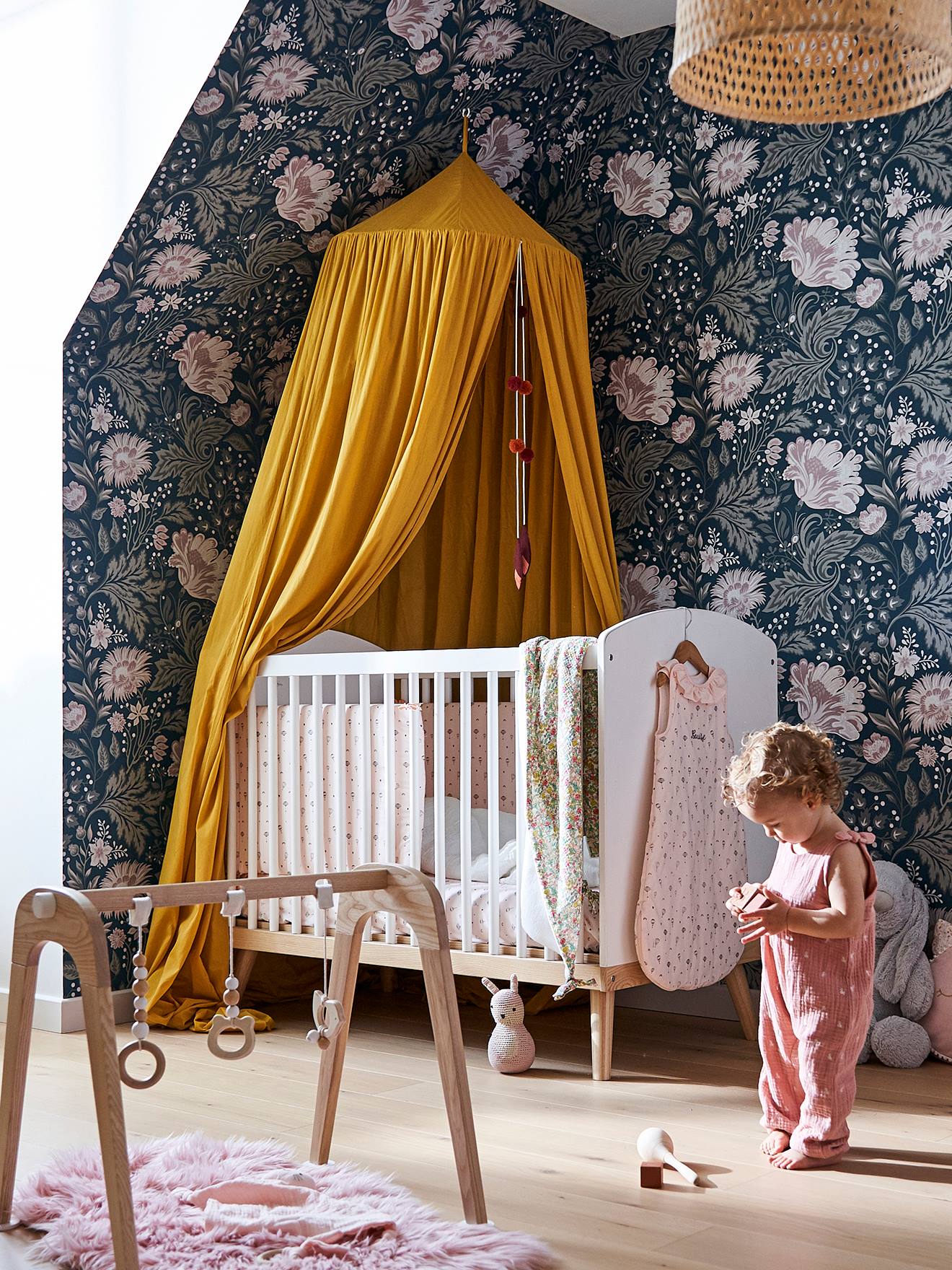 Vertbaudet Kinder Betthimmel Baumwolle, 300cm - rosa