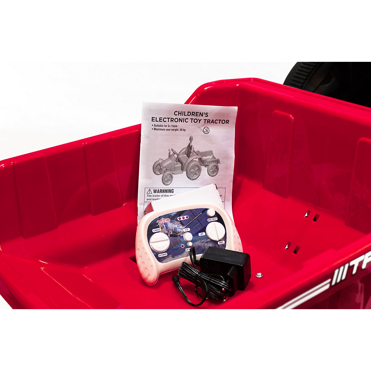 Kinder Elektro Traktor 2X30W 12V 7Ah 2.4G RC inkl Anhänger