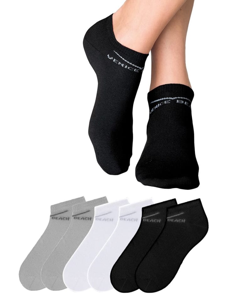 Venice Beach Sneakersocken in schwarz, weiß, grau günstig kaufen