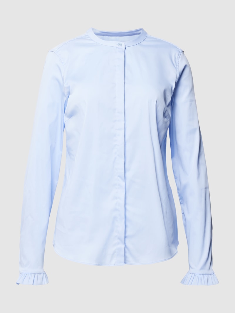 Bluse mit Maokragen Modell 'Mattie' in hellblau