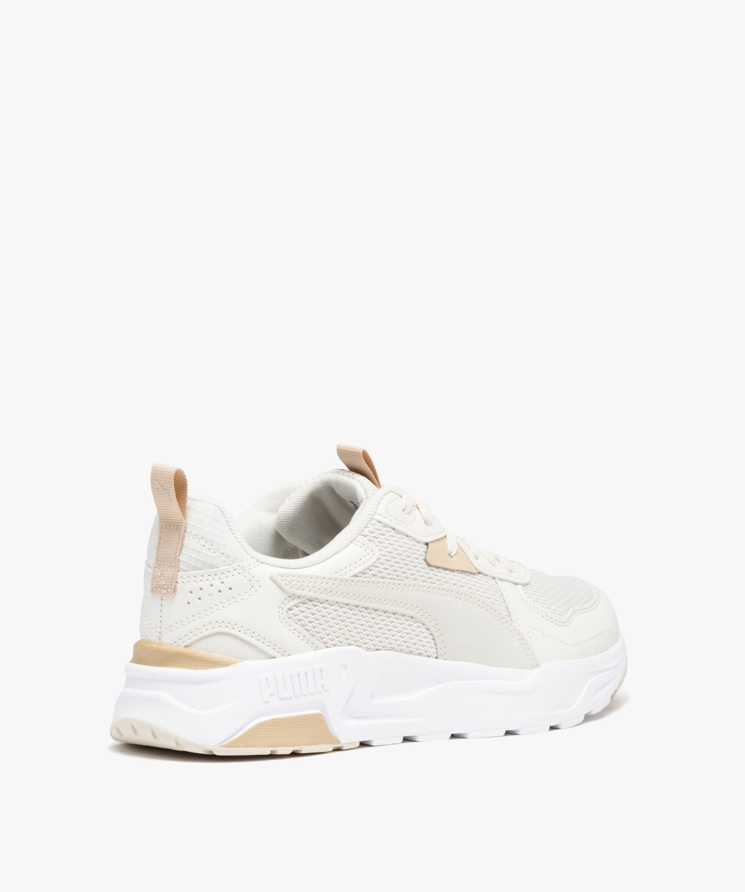 Baskets femme unies en mesh style running - Puma beige | GEMO