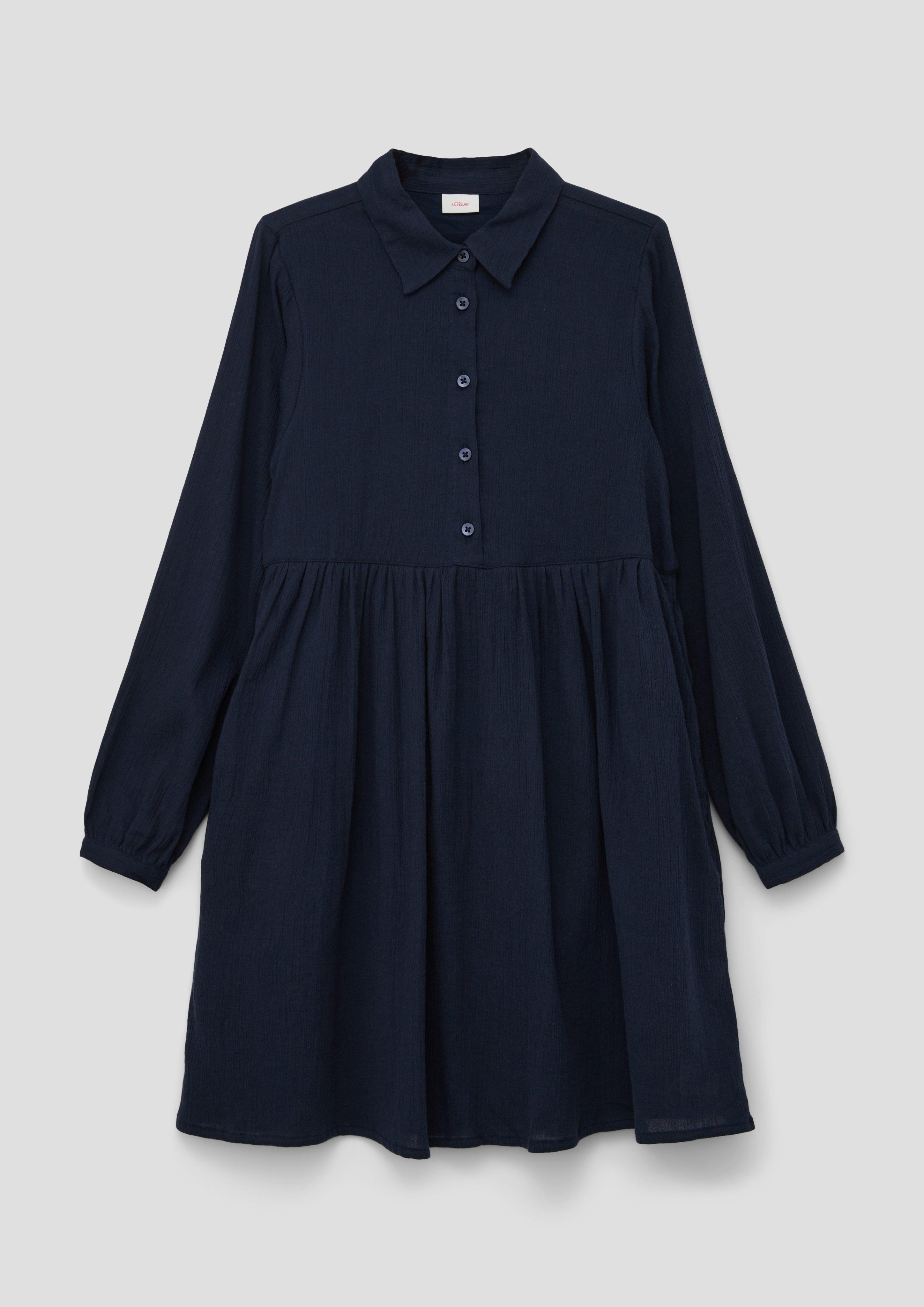 Weites Hemdblusenkleid mit Crinkle-Struktur  2133999-5952