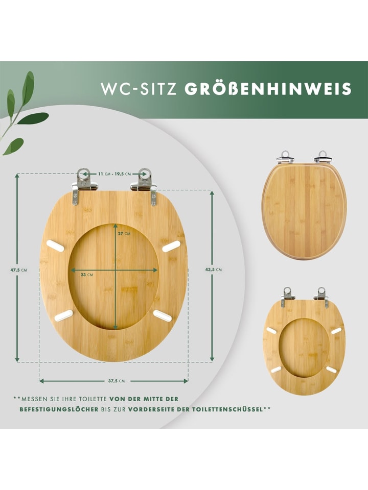 Benkstein BENKSTEIN Premium Bambus-WC-Sitz, oval - Soft-Close- und Quick-Release-Funktion günstig kaufen onesize