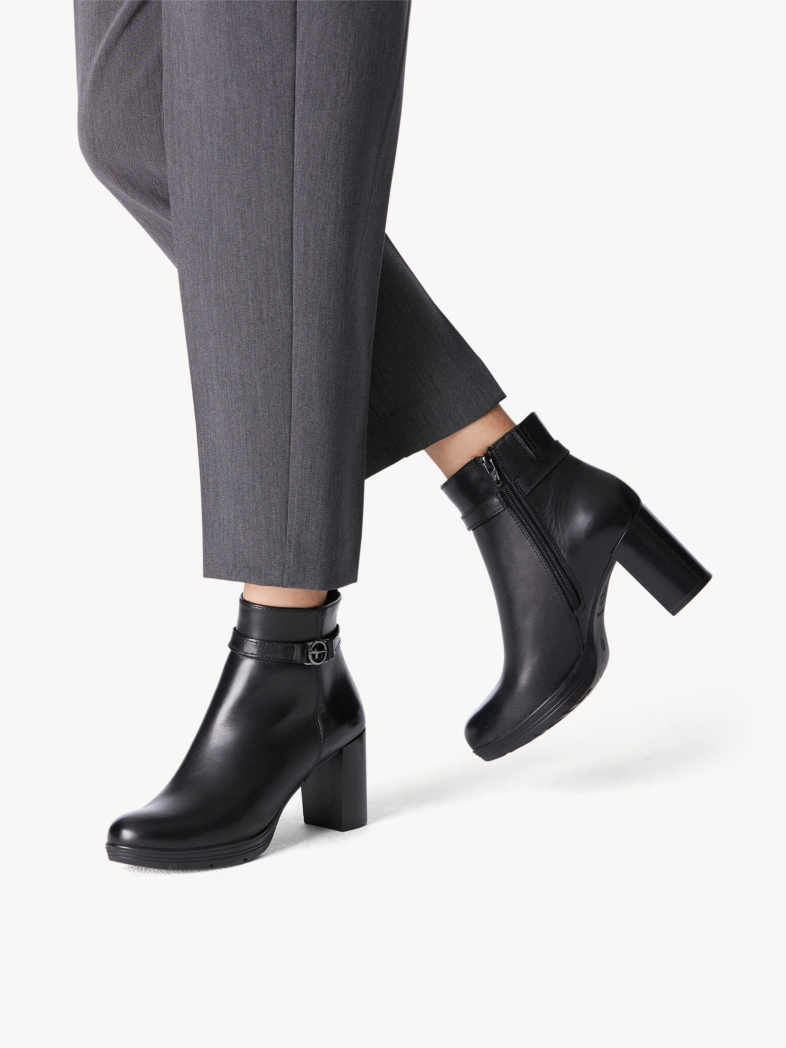 Bottine en cuir - noir