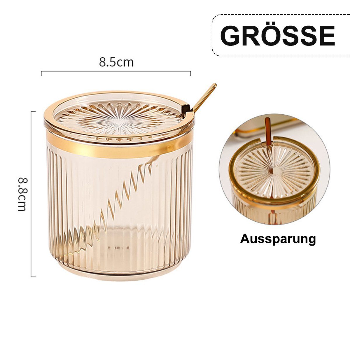 FeelGlad Gewürzbehälter Gewürzdose aus Acryl, Gewürzdose mit Deckel, Löffel und Tablett