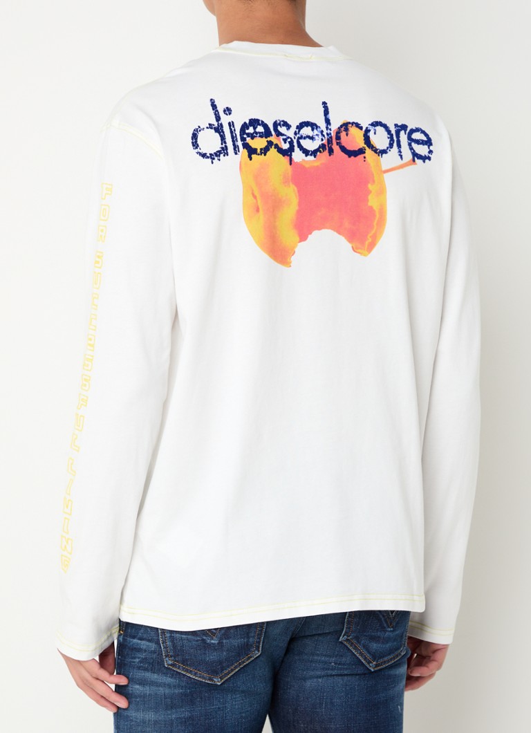 T-shirt à manches longues Diesel T-Crane avec logo et imprimé au dos