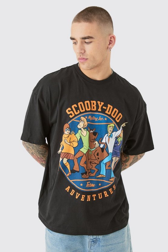 Oversize T-Shirt mit lizenziertem Scooby Doo Velours Print