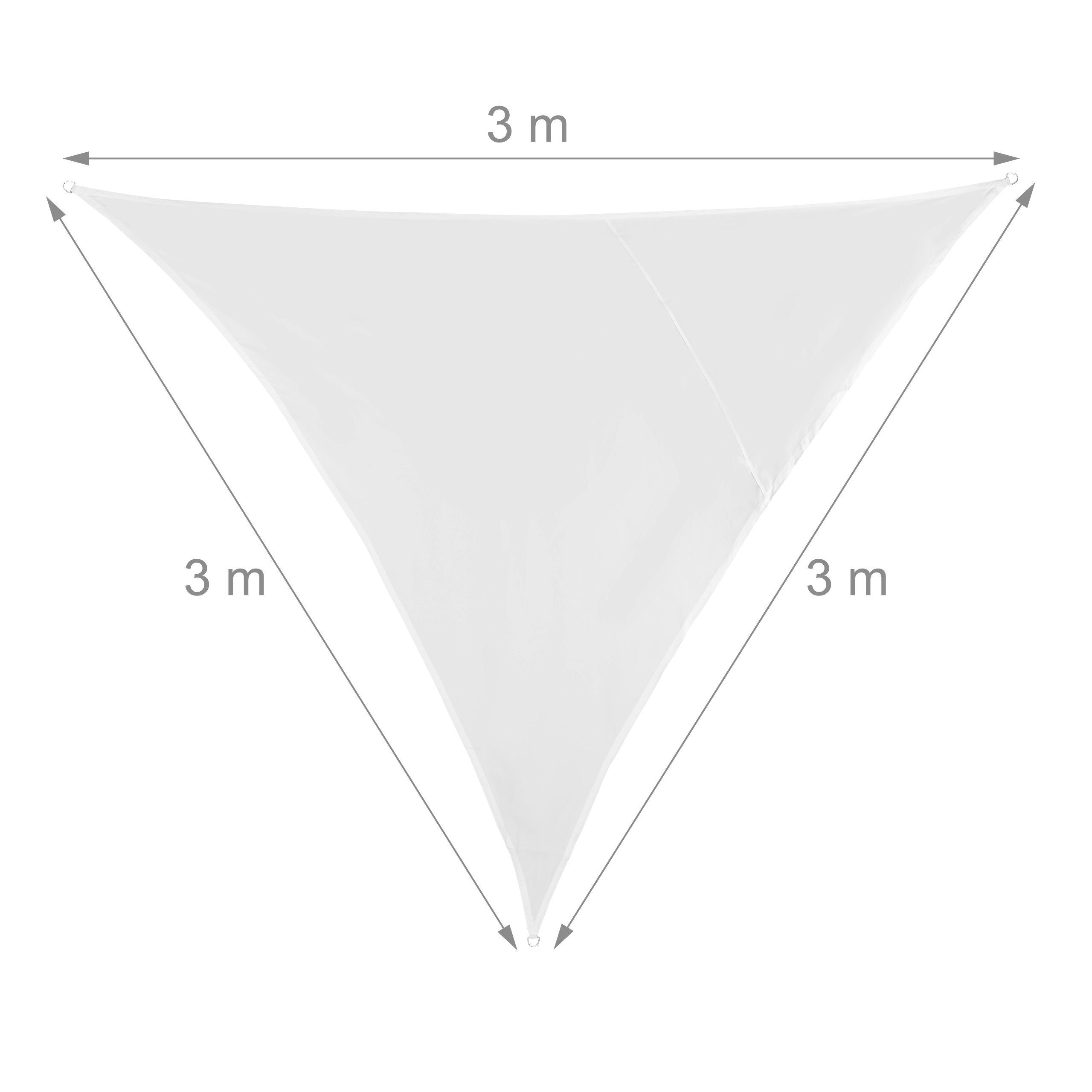 relaxdays Sonnensegel Sonnensegel Dreieck weiß, 3 x 3 x 3 m