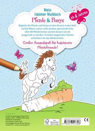 Mein liebster Malblock ab 4 Jahren: Pferde & Ponys