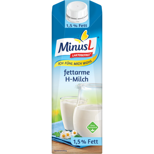 Minus L fettarme haltbare Milch 1,5% laktosefrei 1L