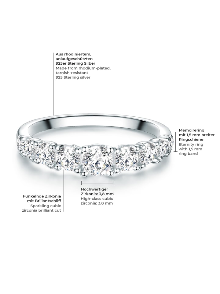 Trilani Ring Sterling Silber Zirkonia weiß in silber günstig kaufen