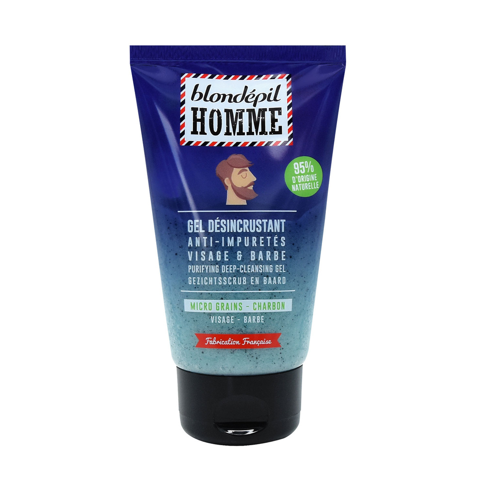 blondepil GEL DESINCRUSTANT ANTI-IMPURETES - Visage & Barbe - 95% Naturel Soin visage & barbe