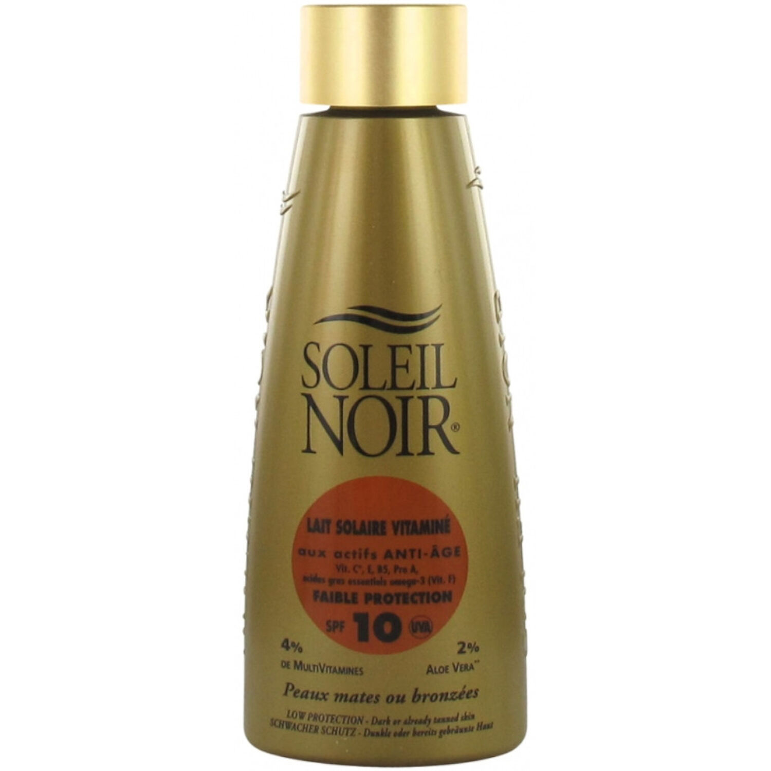 Soleil Noir Lait Solaire Vitaminé SPF10 Faible Protection