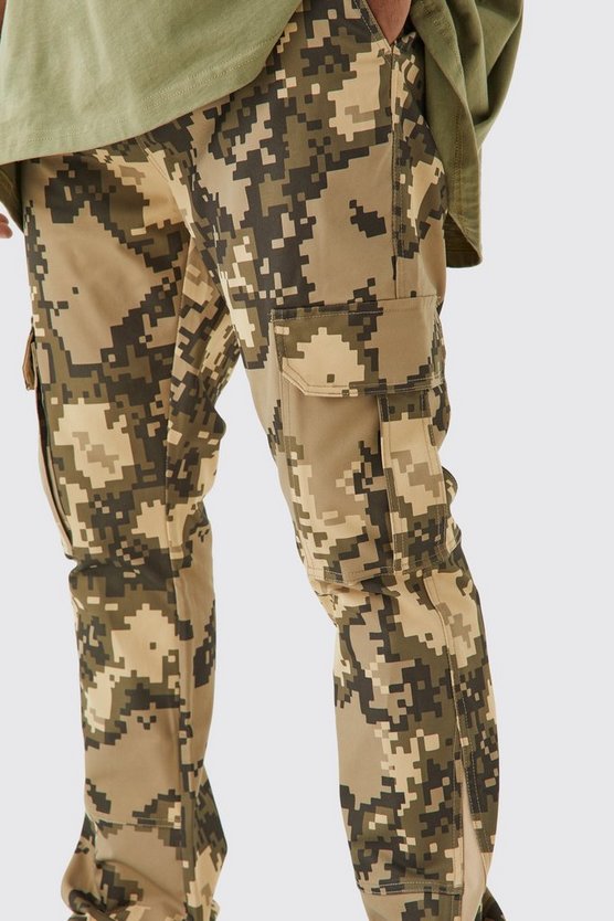 Plus Skinny Schlaghose mit Pixel-Print