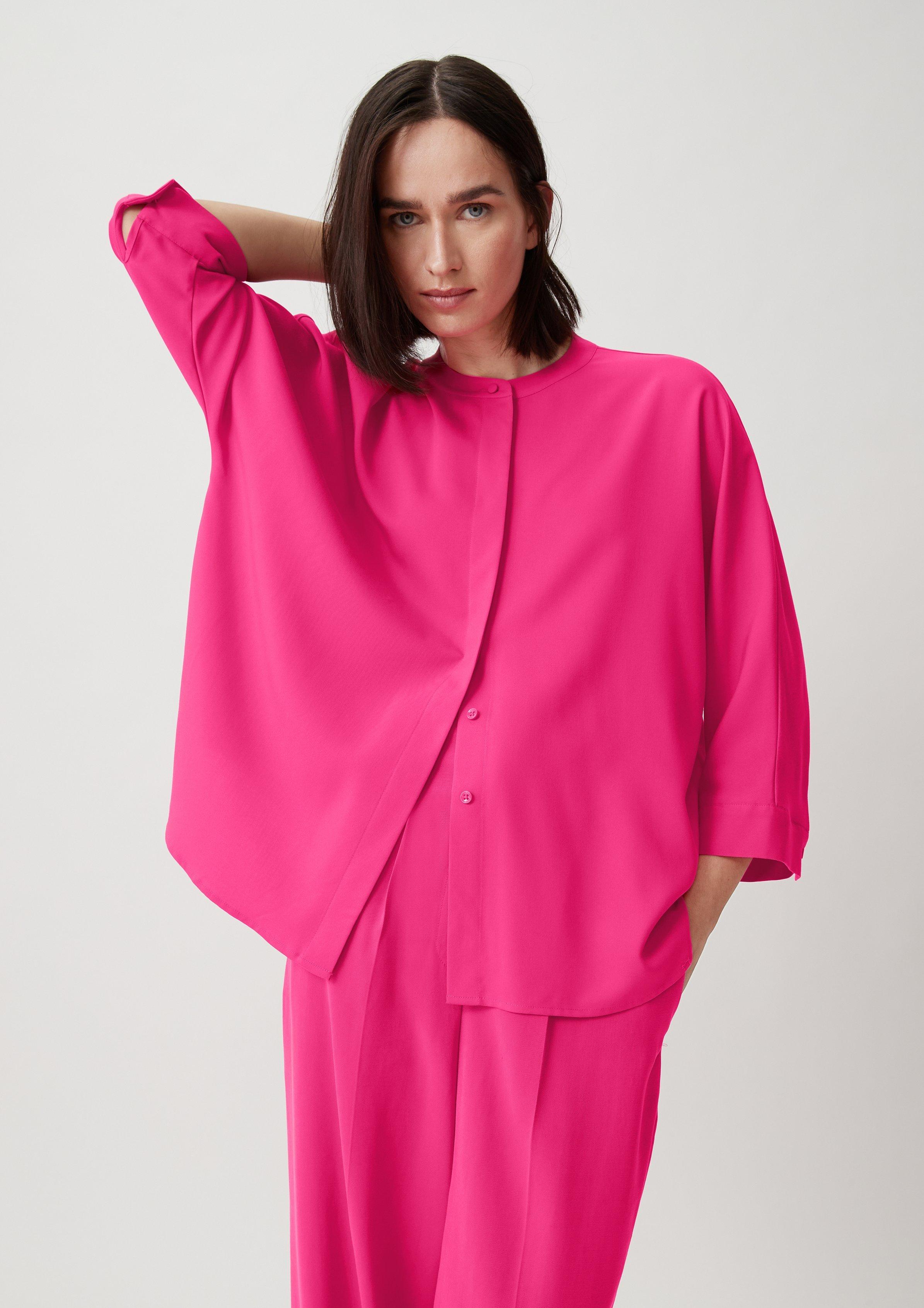 Twill-Bluse aus Viskosemix - pink