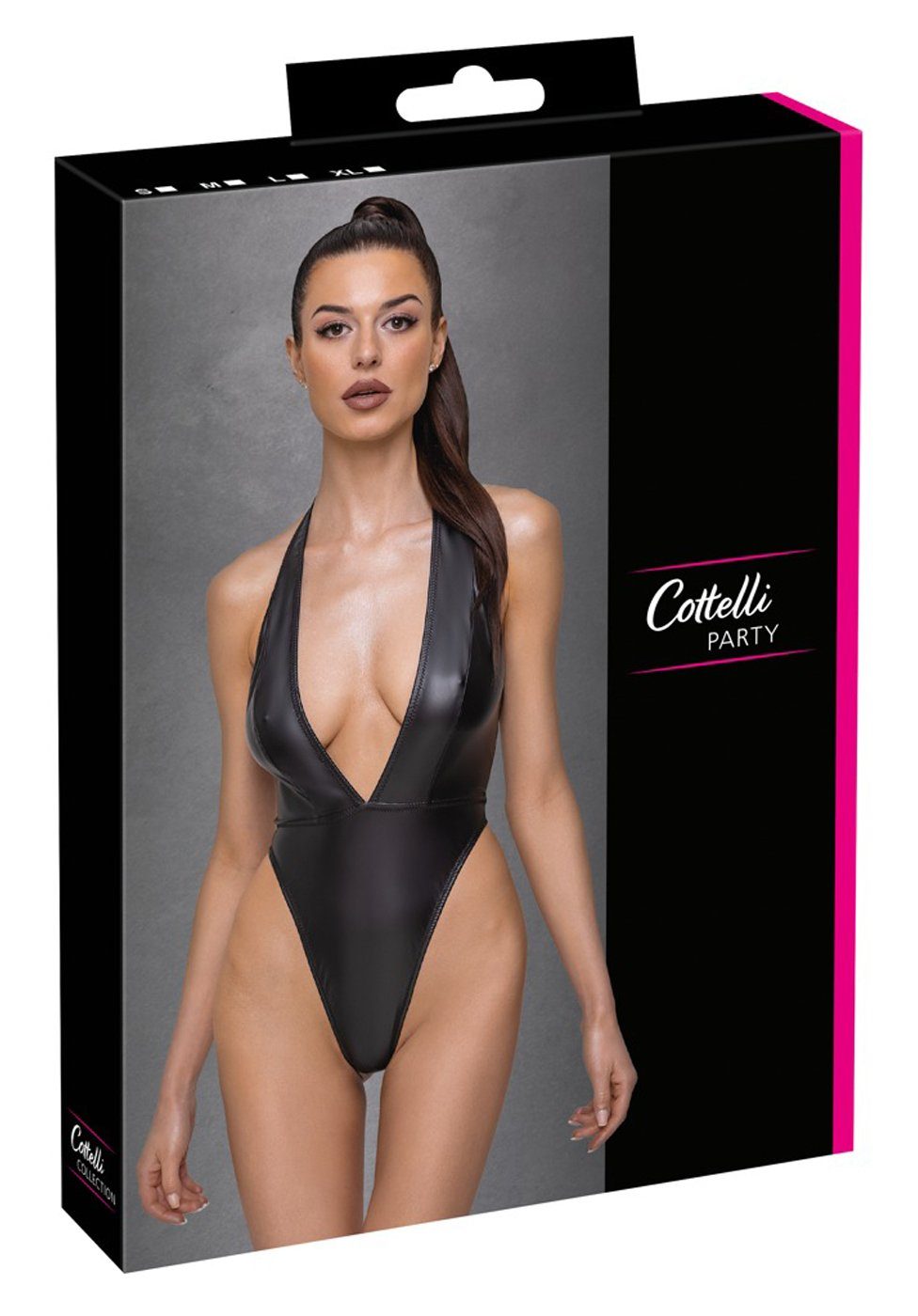 Cottelli Collection Stringbody Wetlook Body - schwarz
