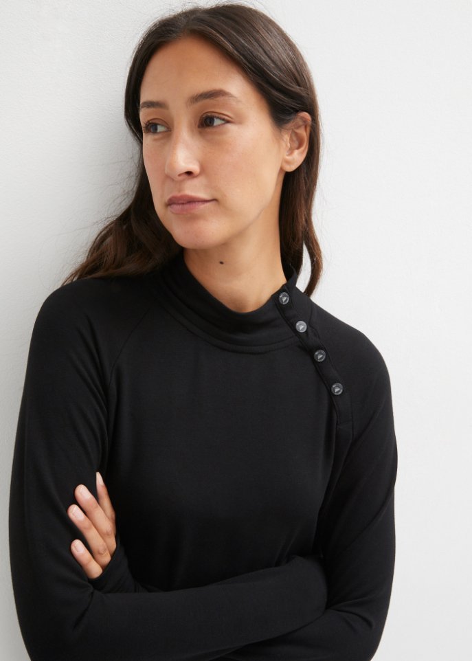 Sweatshirt mit geknöpftem Kragen