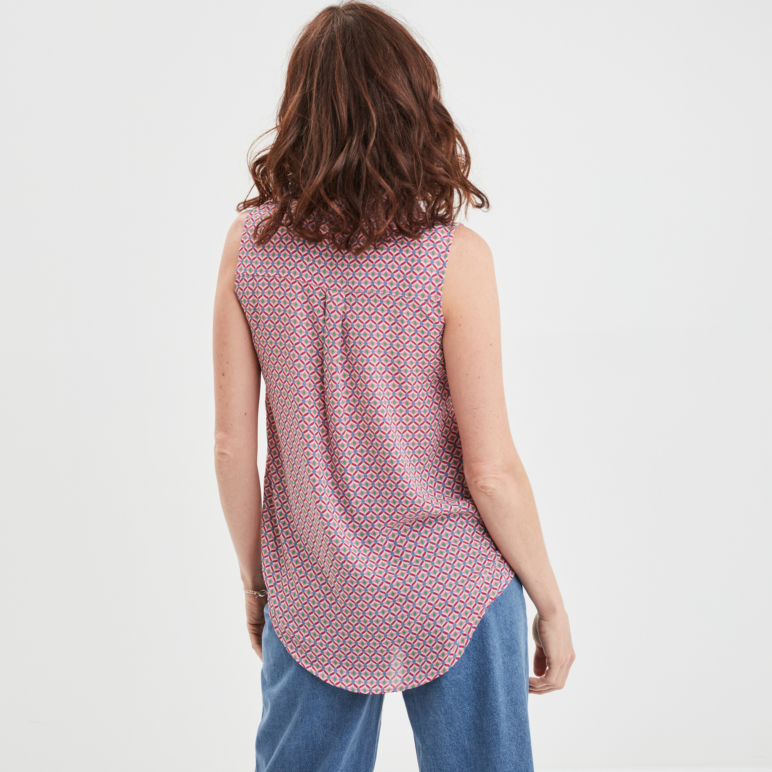 Chemise fluide sans manches rose femme | La Halle