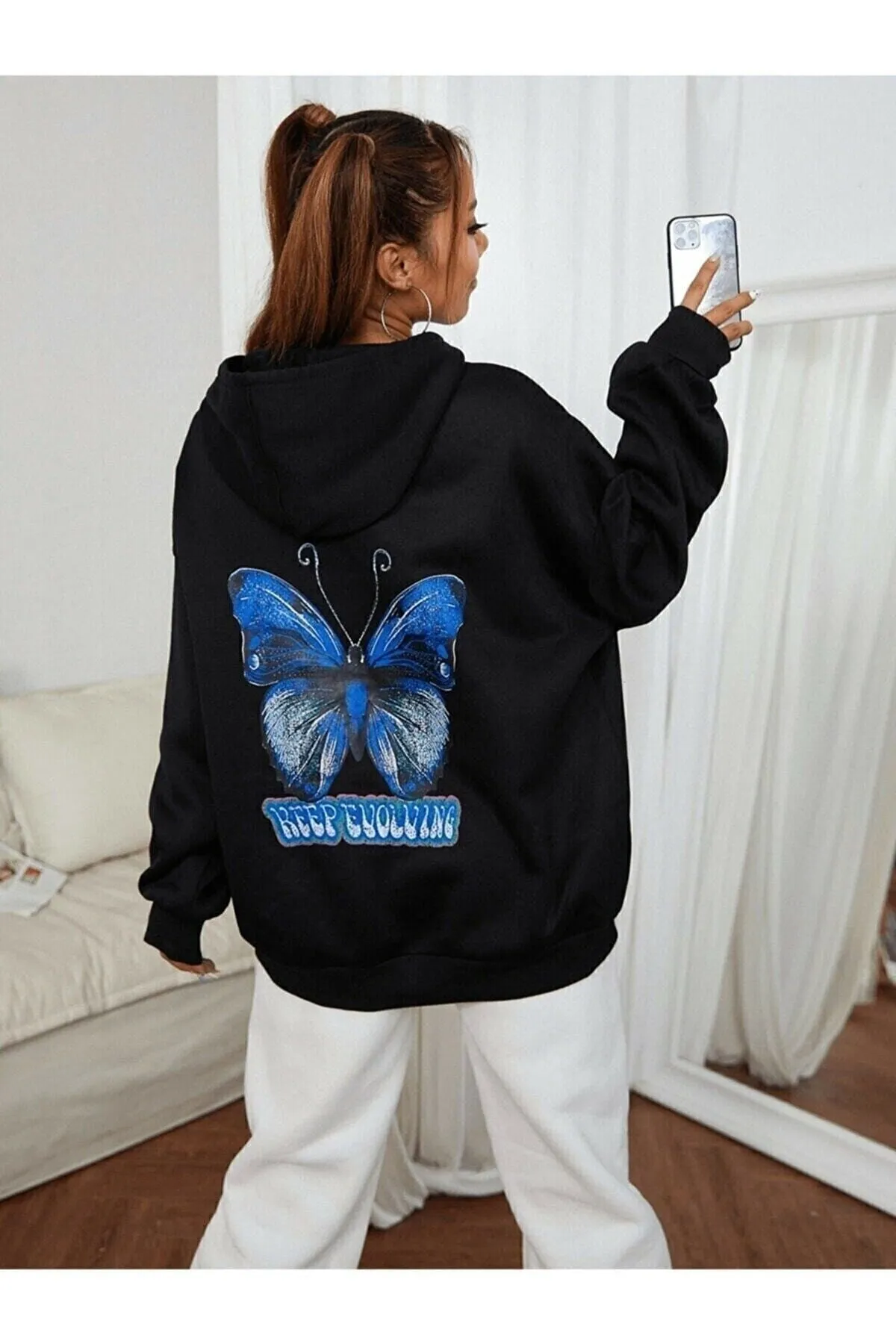 trendypassion  Kapuzenpullover mit Schmetterlingsmotiv