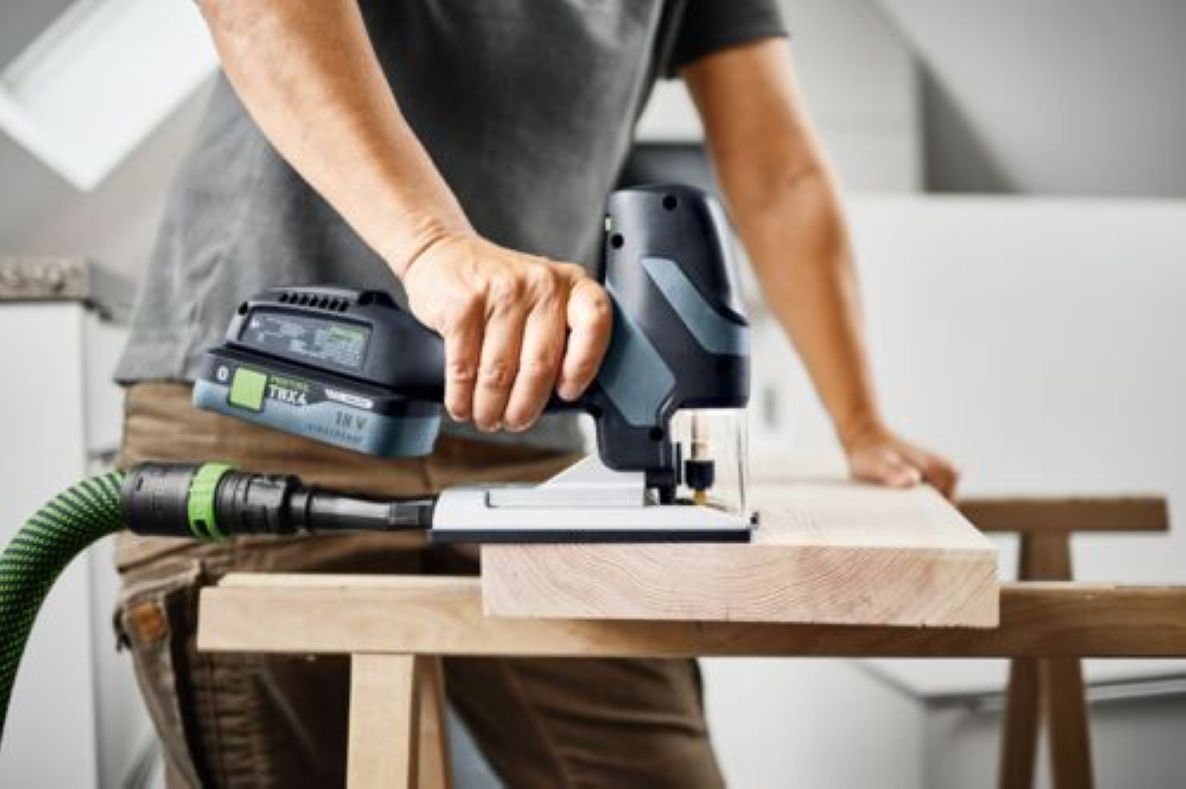 Festool 578521 PSC-E 18 EB-Basic Accu-decouper pjūklas be akumuliatoriaus ir įkroviklio lagame