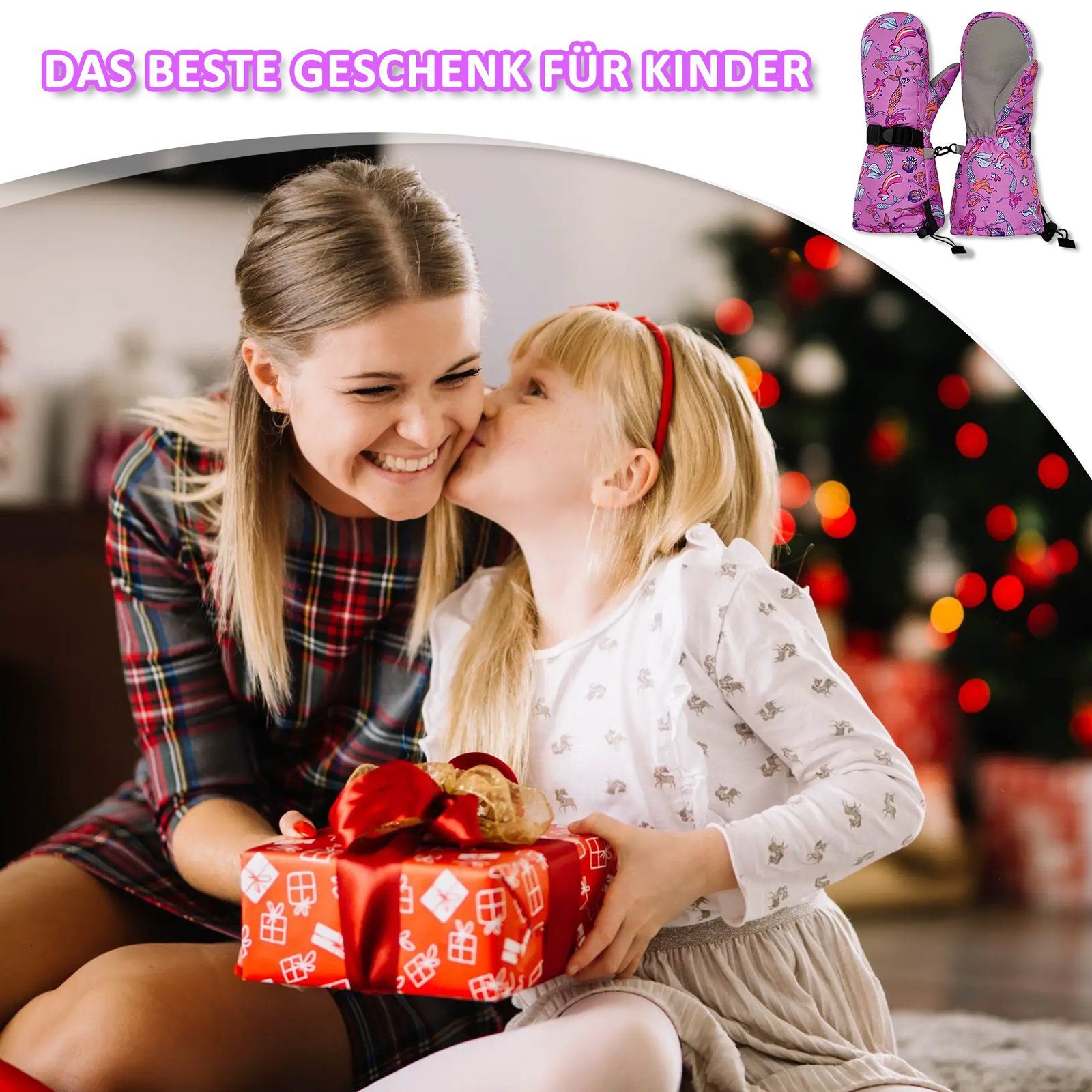 CALIYO Skihandschuhe Winterhandschuhe für Kinder, Handschuhe, atmungsaktiv, warm Outdoor-Skifahren, für Babys, Jungen und Mädchen, von 2 bis 6 Jahren
