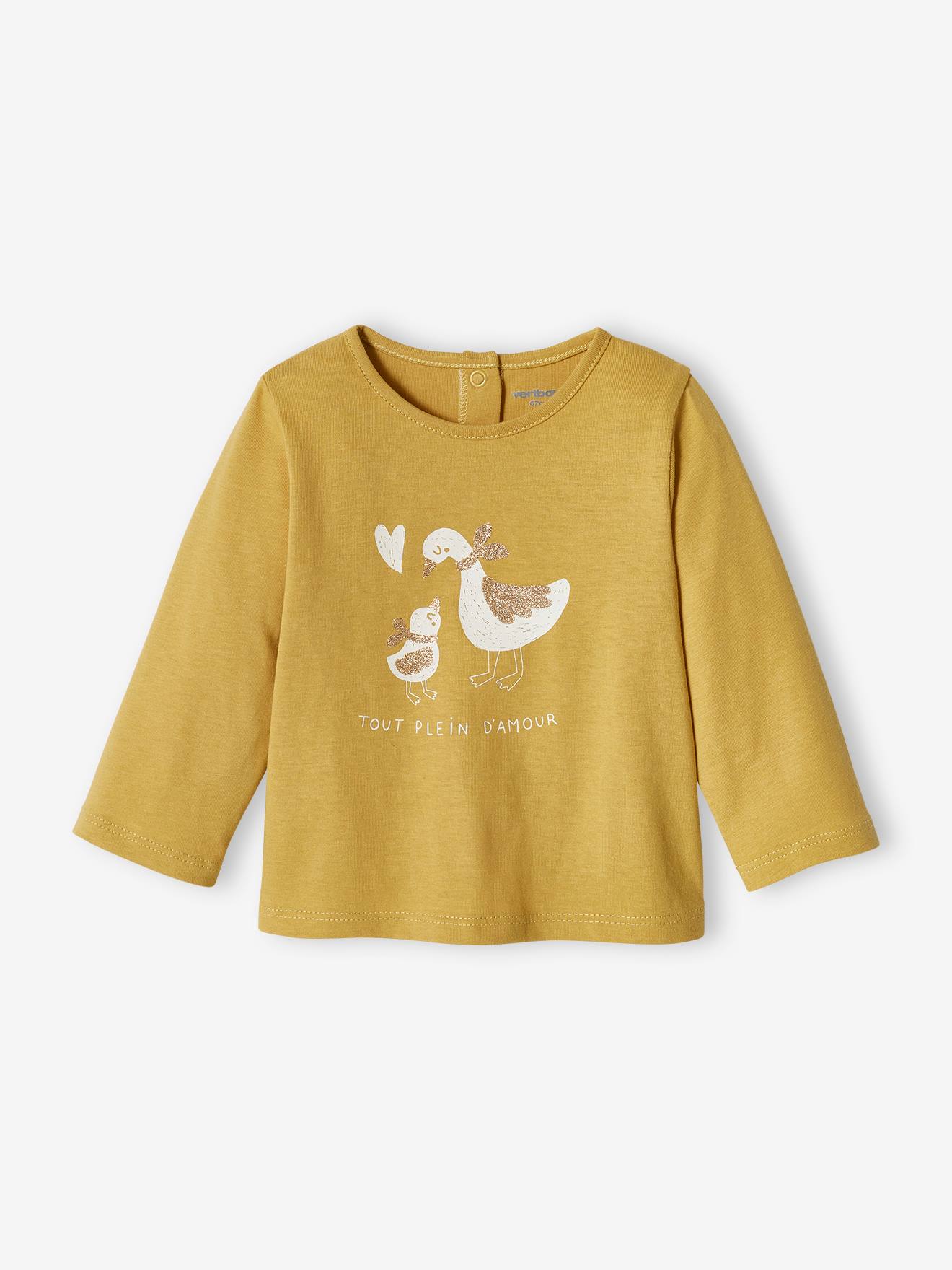 Lot de 2 T-shirts basics bébé manches longues jaune pâle