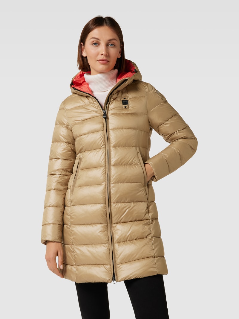 Kurzmantel mit Steppnähten in camel