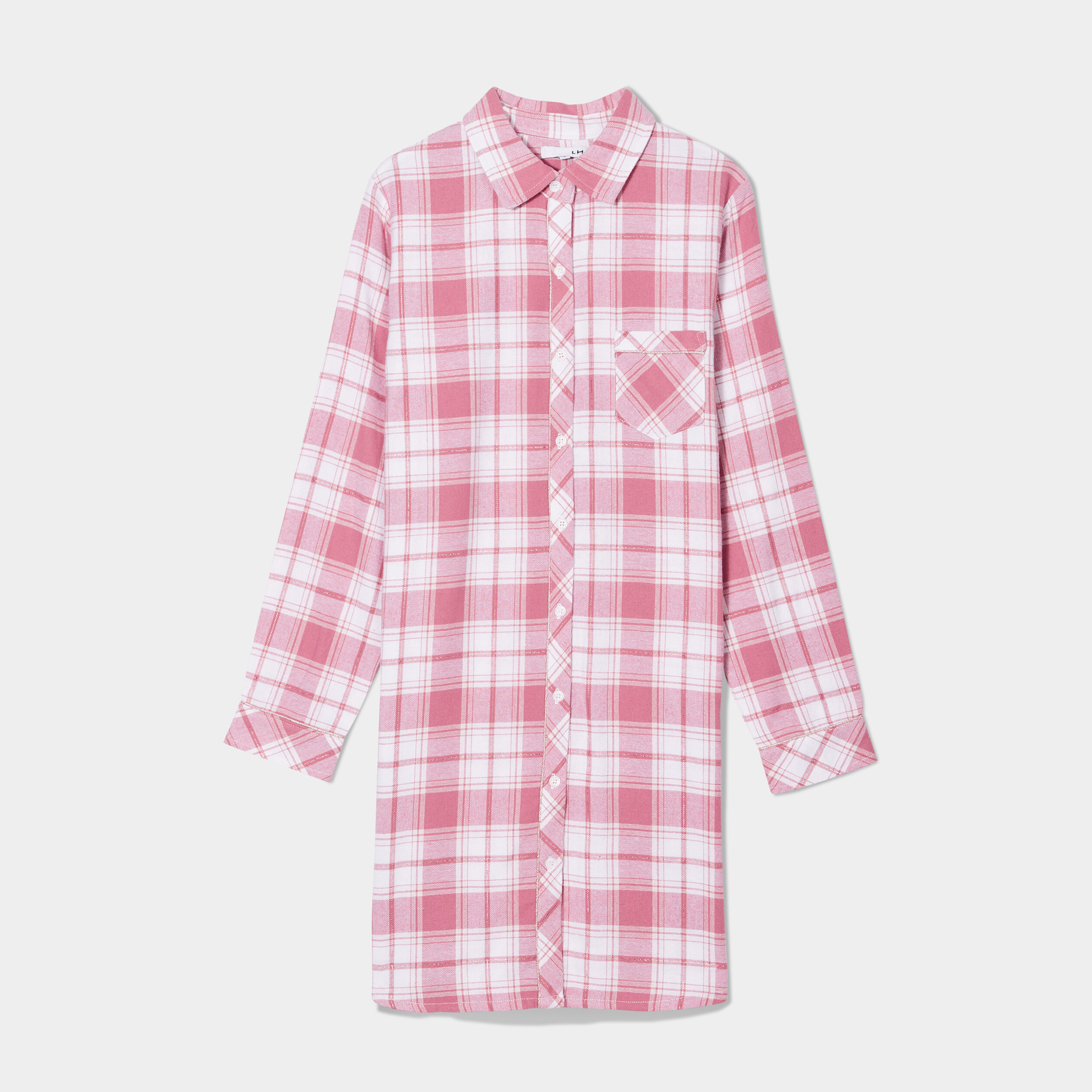 Chemise de nuit droite rose framboise femme | La Halle
