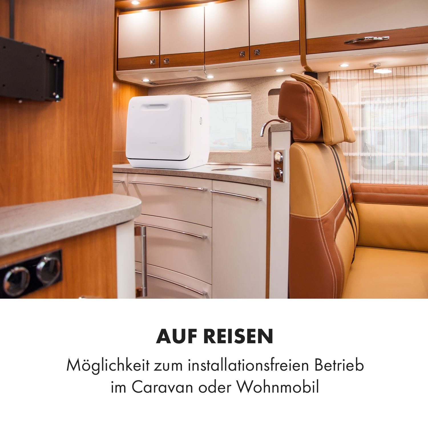 Klarstein Standgeschirrspüler Aquatica Geschirrspüler freistehend installationsfrei 2 Gedecke 860W, 10034126