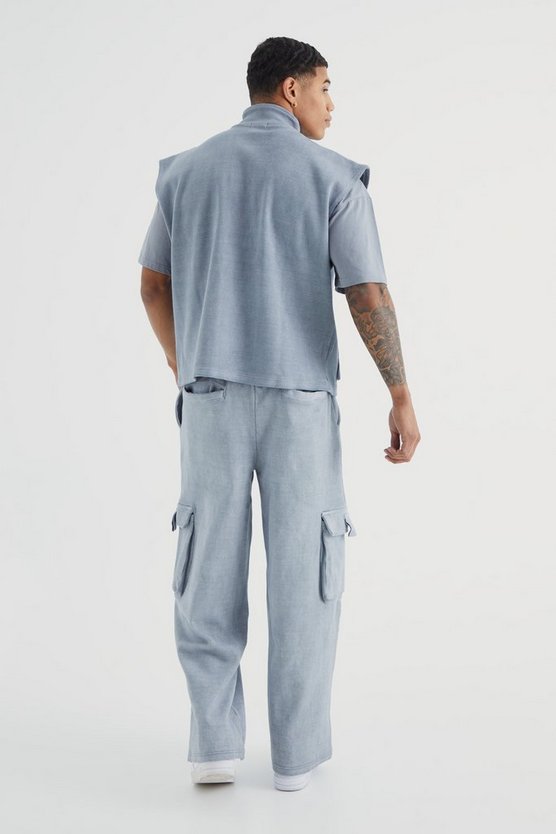 Kastige gerippte Oversize Weste