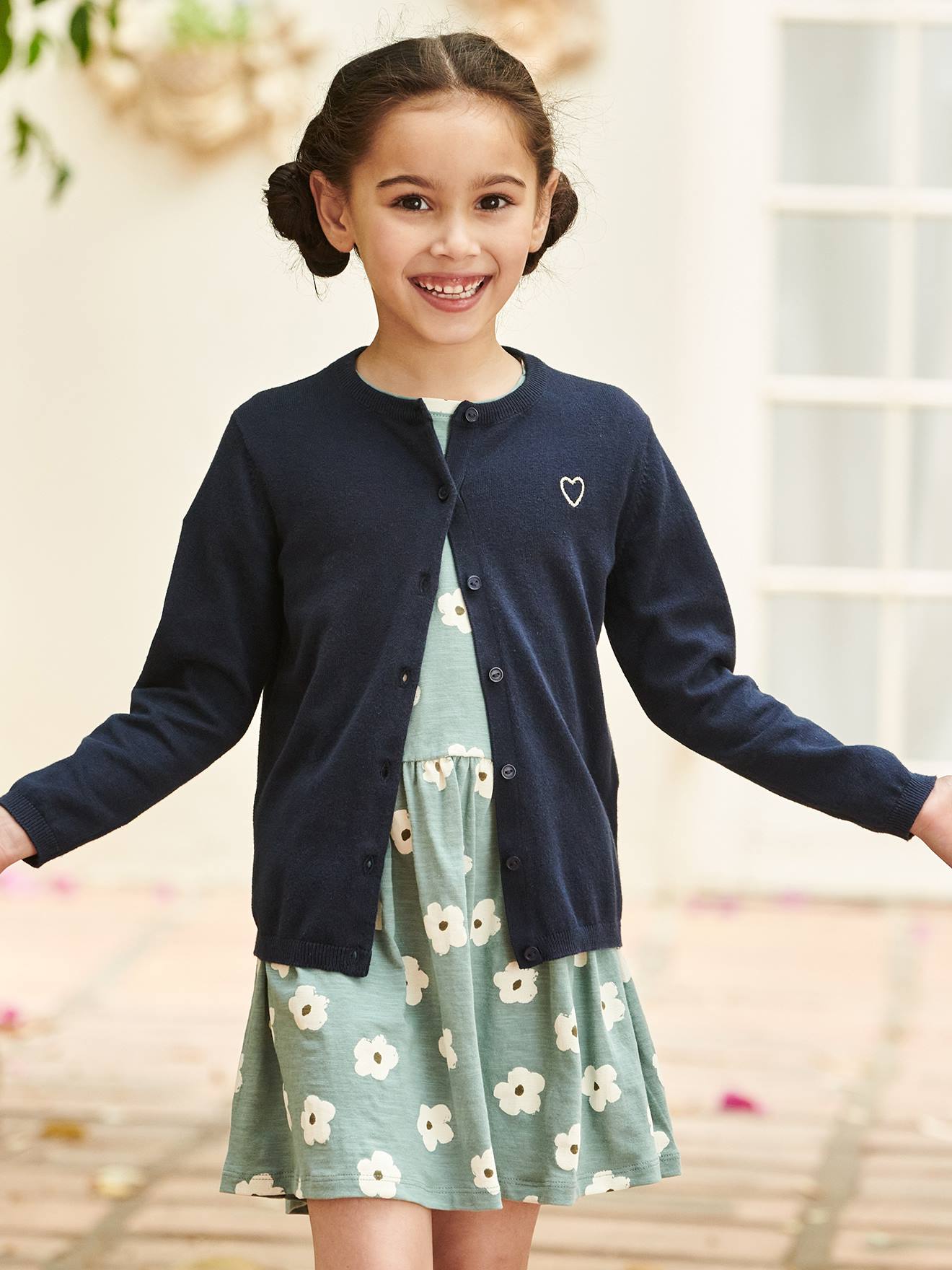 Gilet Basics personnalisable fille bleu glacier