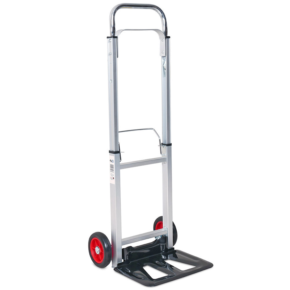 BRB Zusammenschiebbare Aluminium Transport- und Sackkarre, BxTxH 400x400x1080 mm, Tragkraft 90 kg