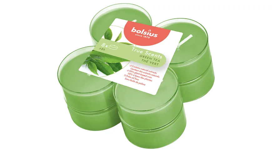 bolsius Maxi-Teelichte True Scents 8h 8er Pack green tea green tea