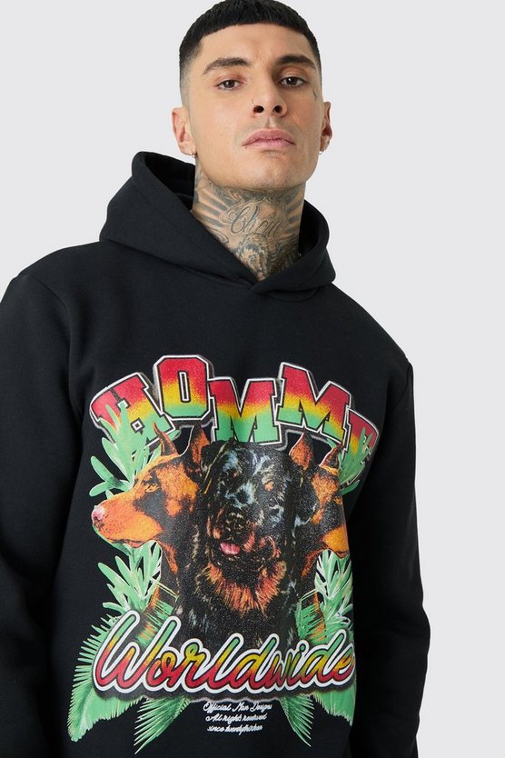 Tall Trainingsanzug mit Homme Dog Print und Kapuze