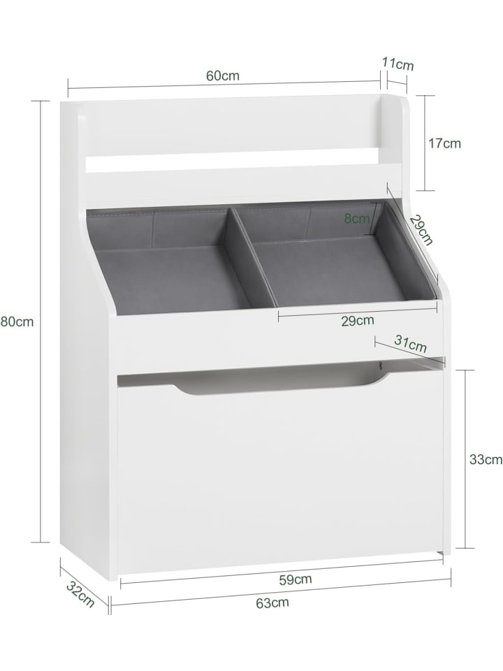 SoBuy Bücherregal in Weiß - (B)63 x (H)80 x (T)32cm günstig kaufen onesize