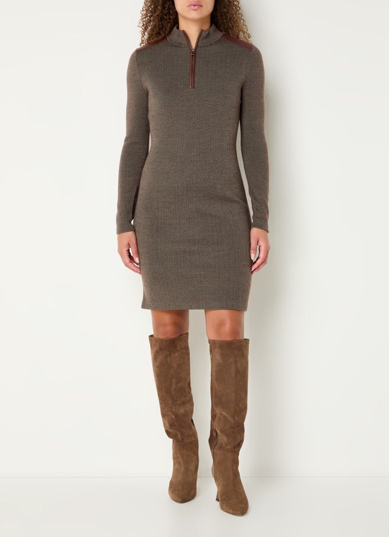Ralph Lauren mini haljina od finog pletenja od vune s detaljima od umjetne kože