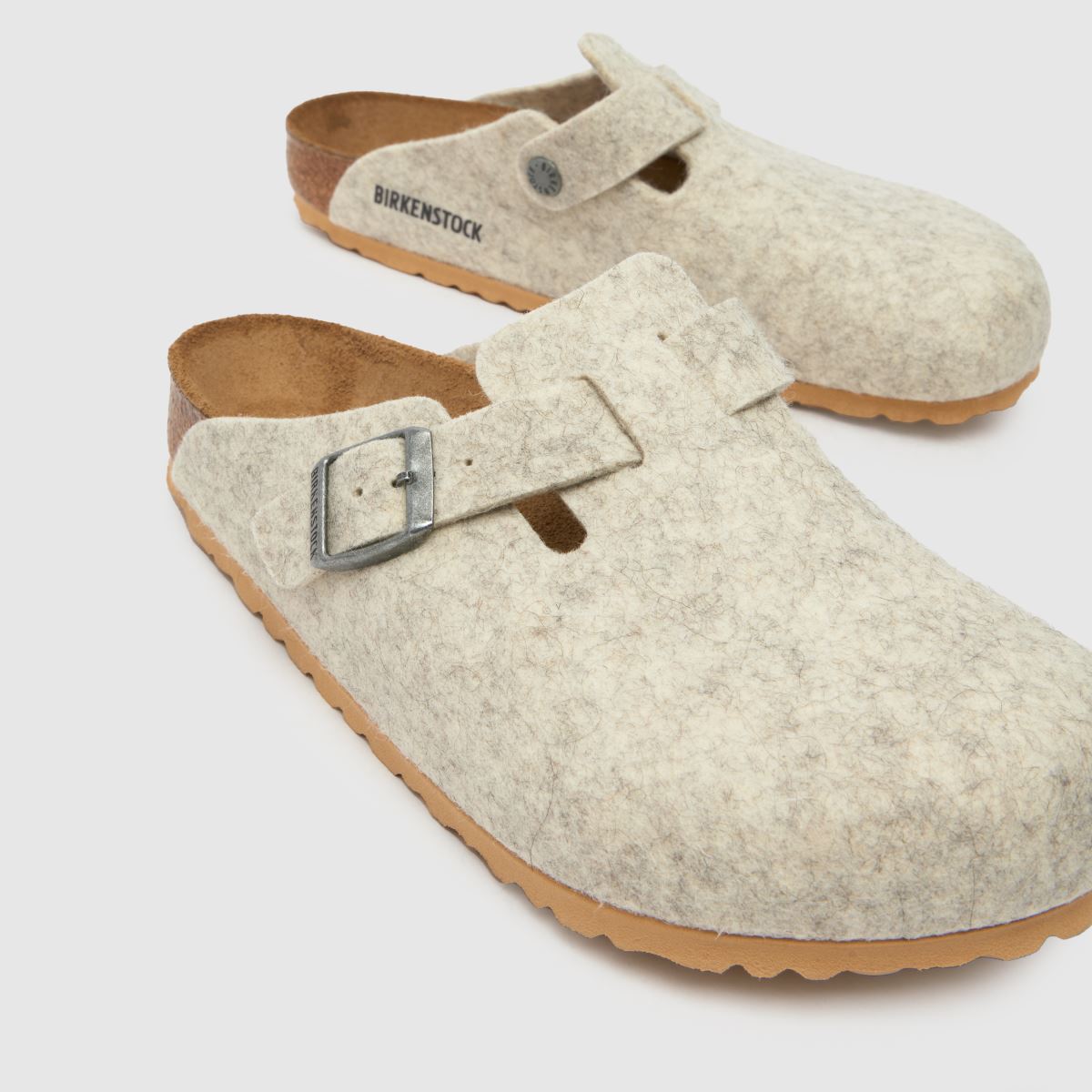 Sandali iz bostonske volne BIRKENSTOCK v bež barvi