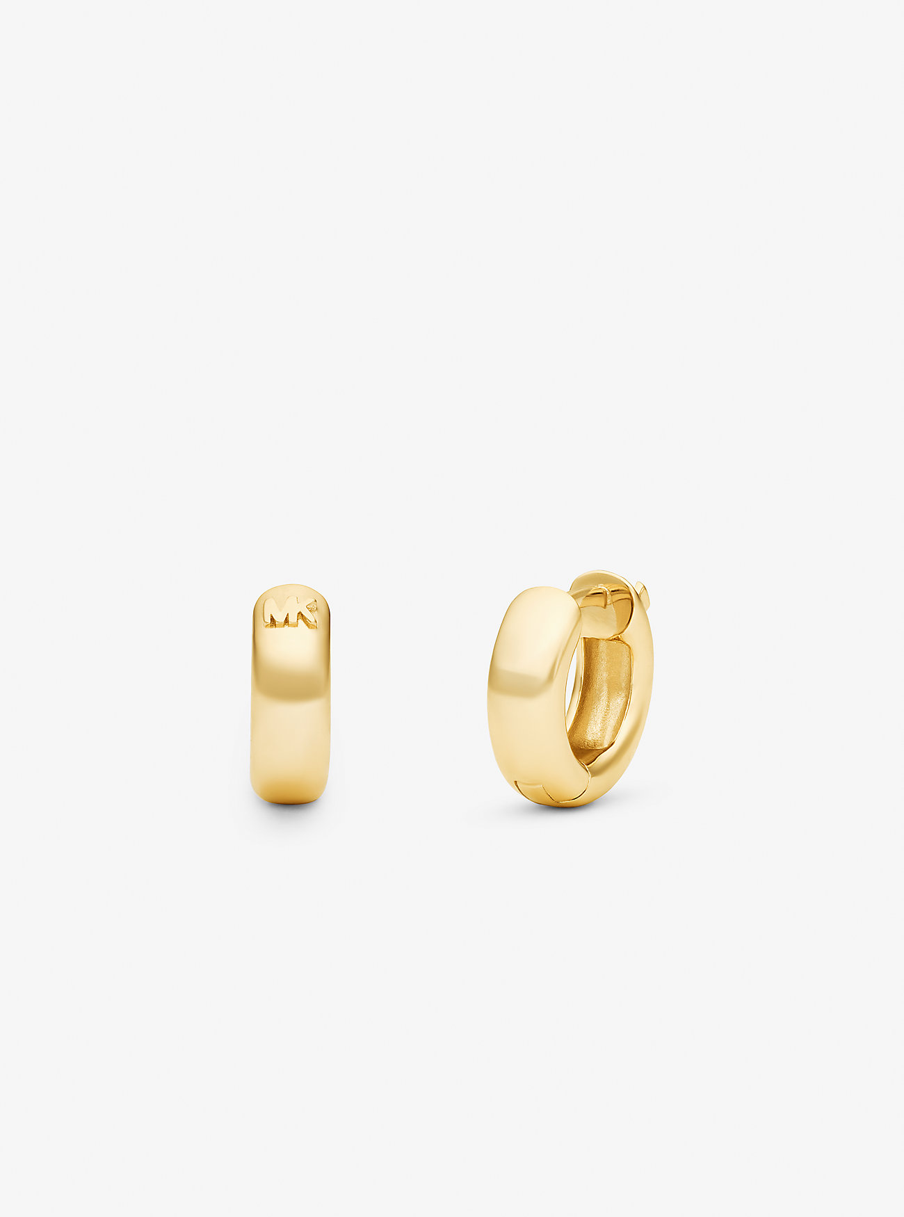 Precious Metal-Plated Huggie Hoop Earrings - GOLD