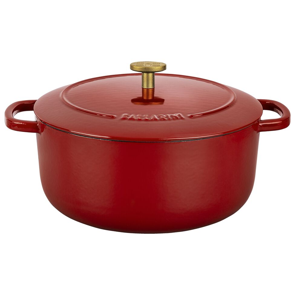 Cocotte 24 cm, rund, Rot, Gusseisen