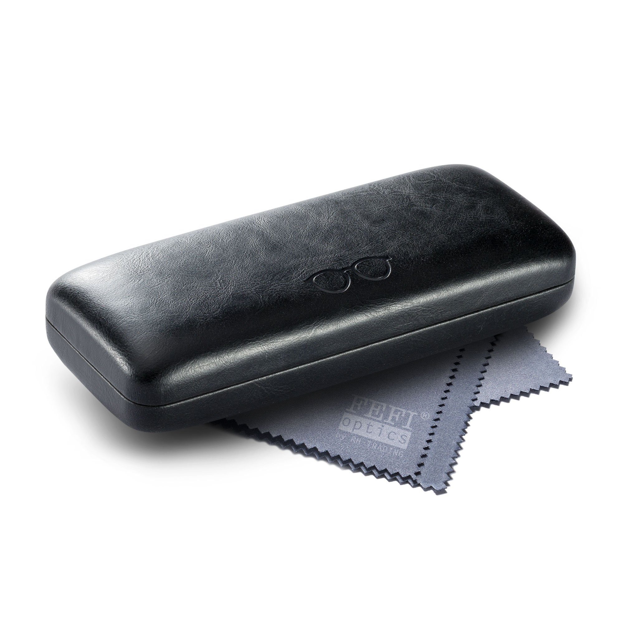 FEFI Brillenetui im Leder-Look mit Brillenprägung (Hardcase), inklusive Mikrofasertuch