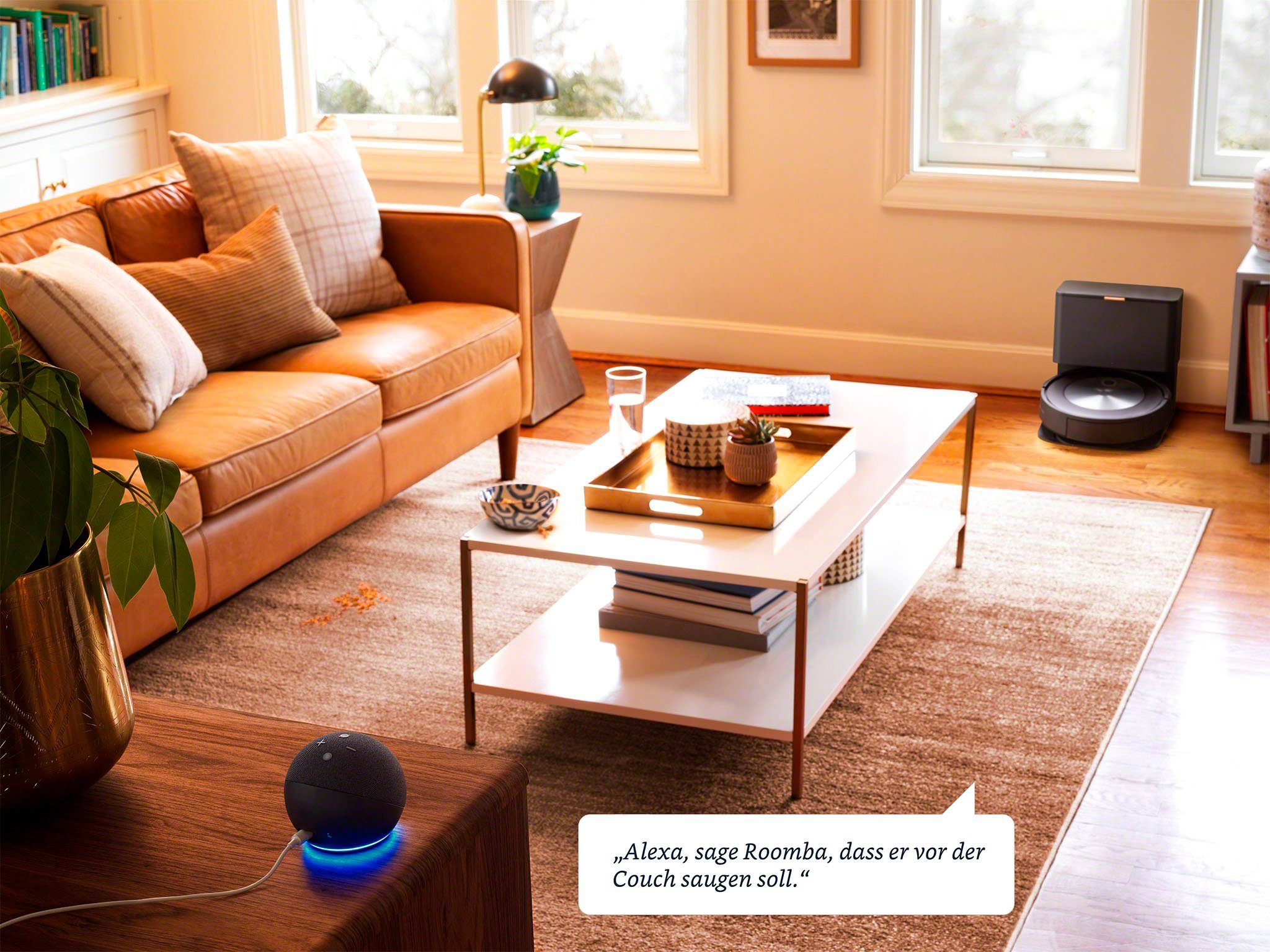 iRobot Saugroboter Roomba® j7+ (j7558), mit Beutel, WLAN-fähig mit autom. Absaugstation, Kartierung und zwei Gummibürsten