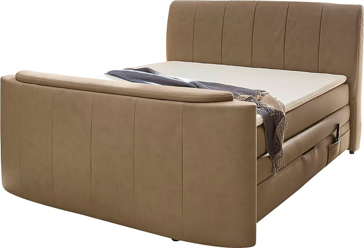 Jockenhöfer Gruppe Boxspringbett Bel Air, mit versenkbarem TV-Lift und Fernbedienung, Bettkasten/Stauraum