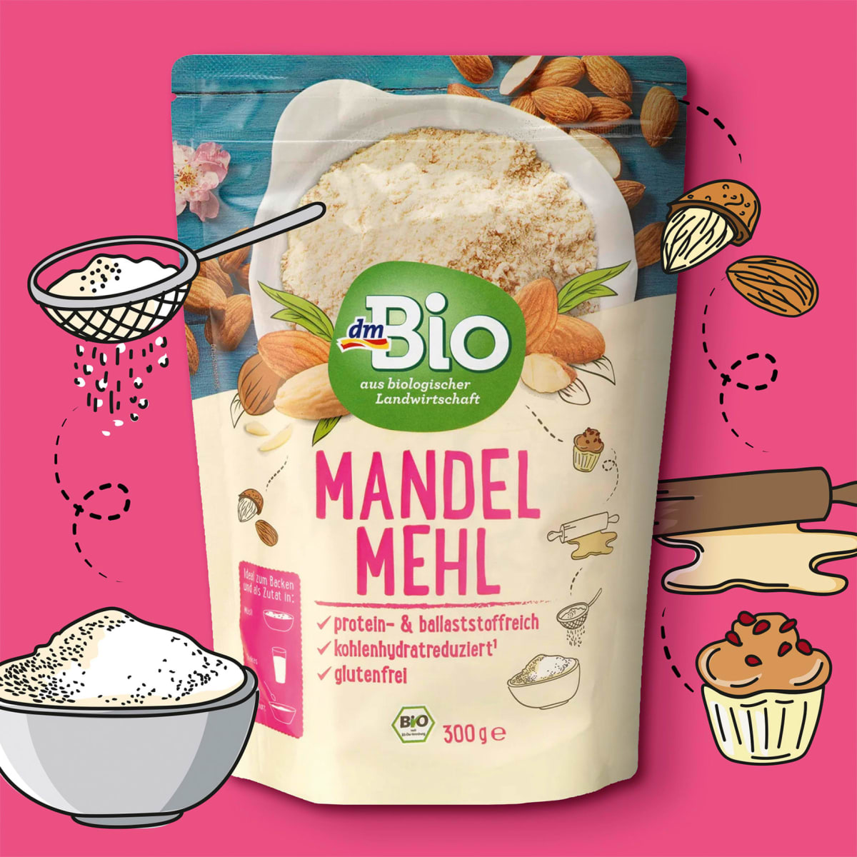 Mandelmehl, glutenfrei, 300 g