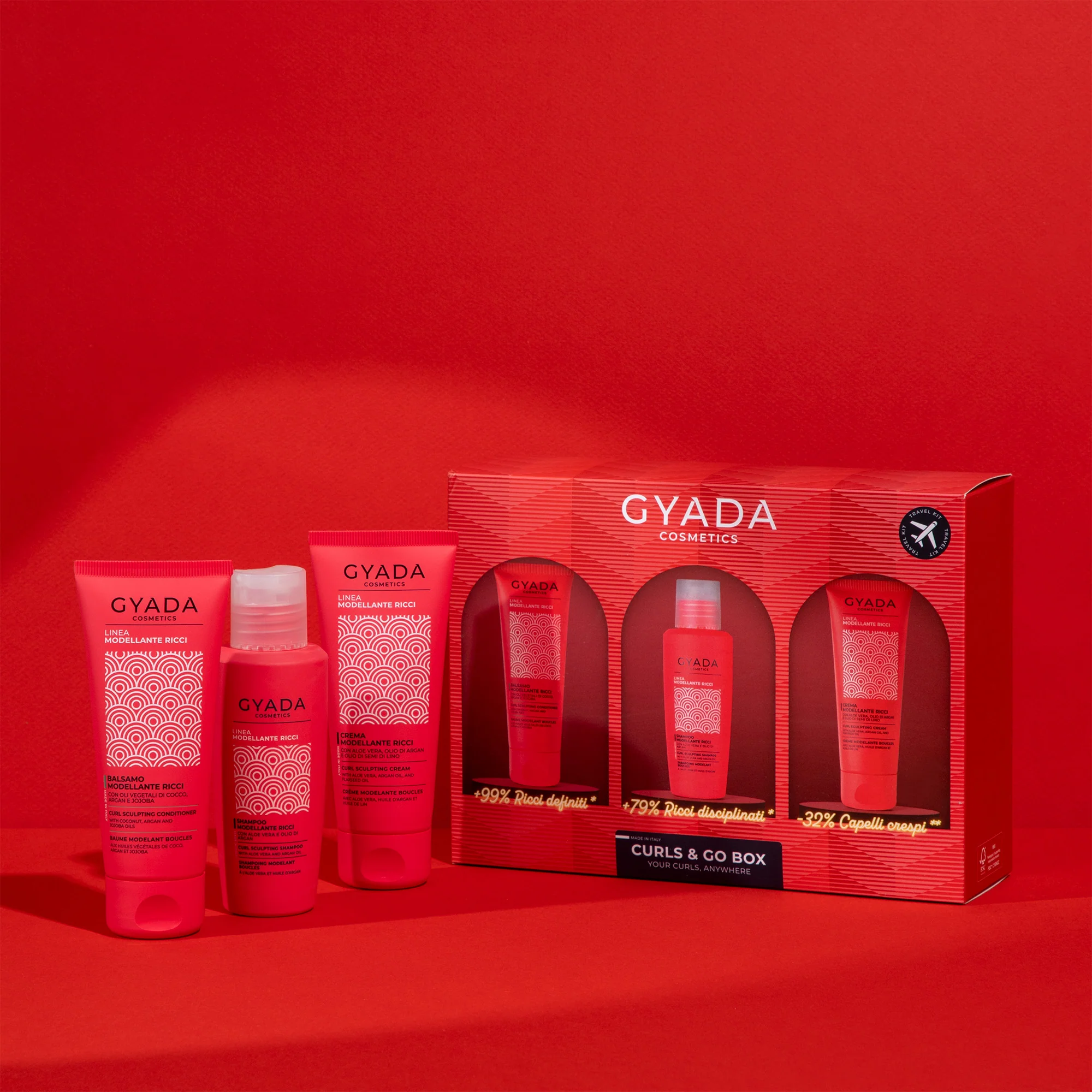 Curls & Go Box - Setovi za oblikovanje kose, Regenerator za kovrče, Krema za oblikovanje i završnu obradu, Šampon za kovrče
