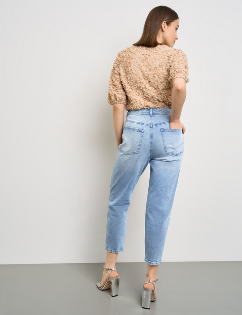 7/8 Jeans mit Strasssteinen Mom Fit