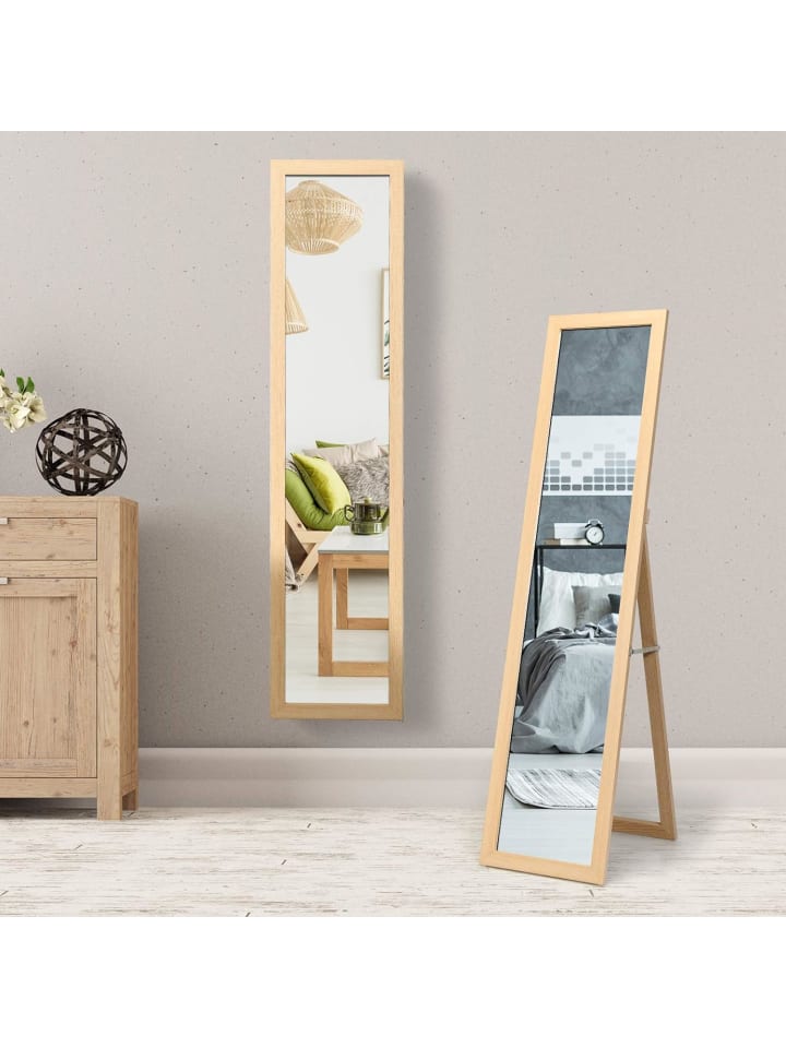 COSTWAY 2 in 1 Ganzkörperspiegel in Beige günstig kaufen 155 cm